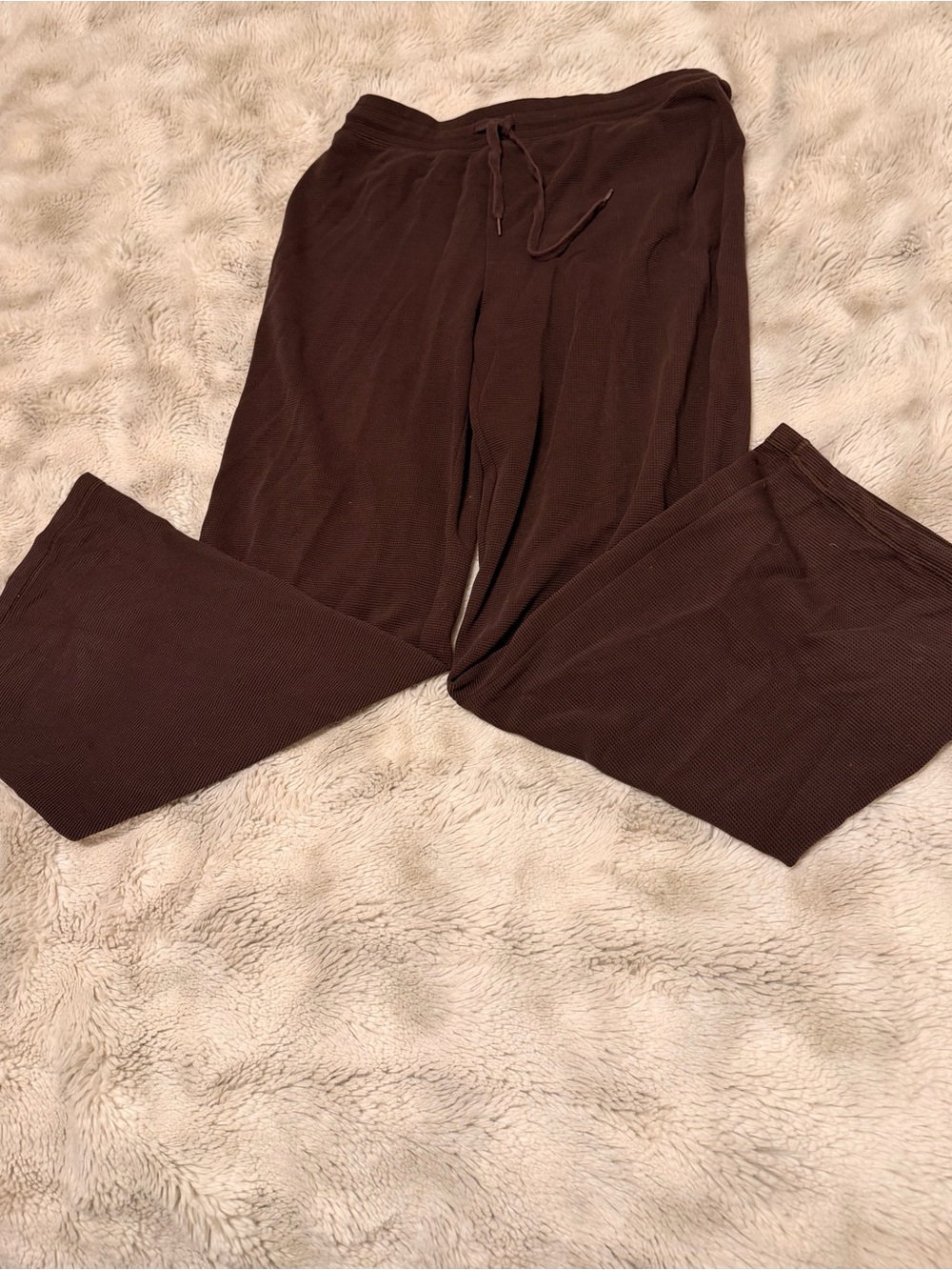 Aritzia Chocolate Brown Track Pants with Drawstring Waist